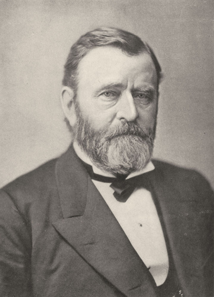 ULYSSES SIMPSON GRANT. 18th President, US 1907 old antique print picture